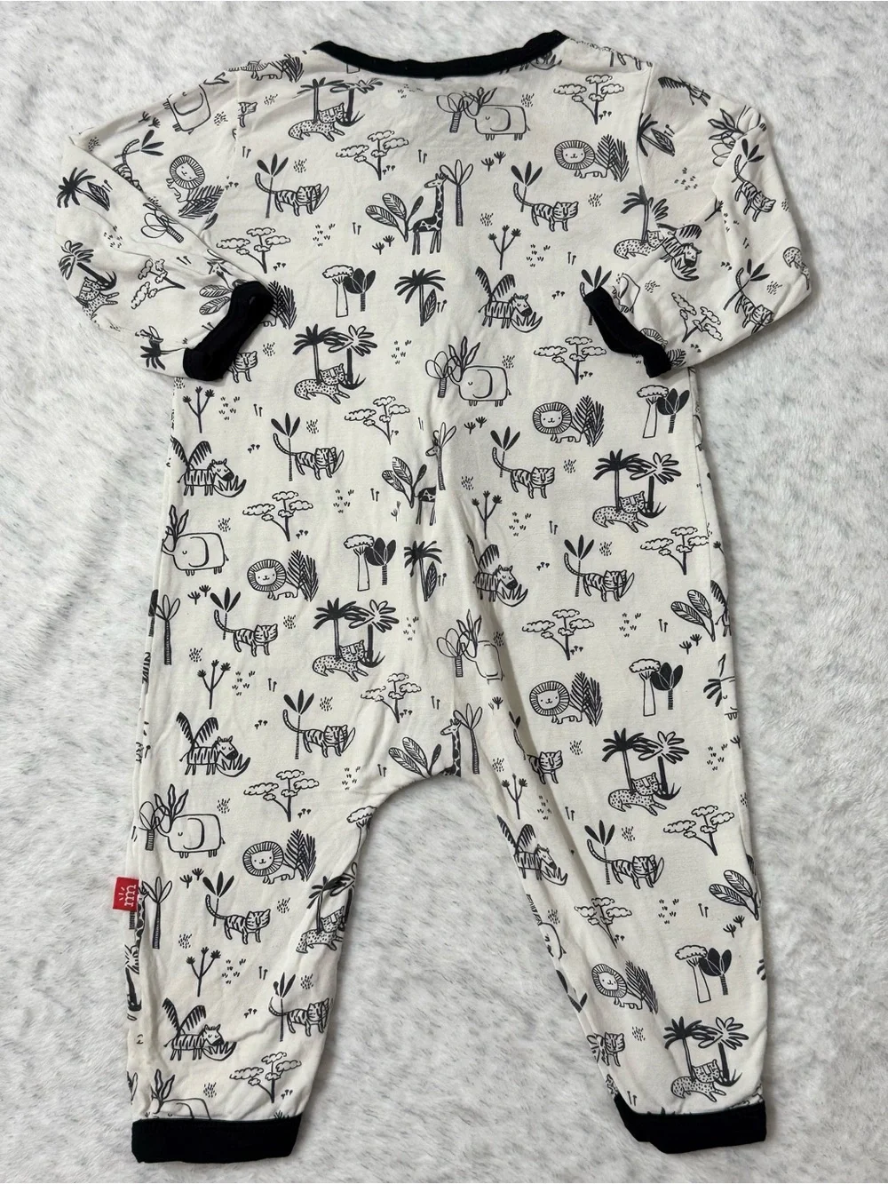 Magnetic Me Black White Safari Animal Footless Sleeper 3-6M Baby Modal Neutral